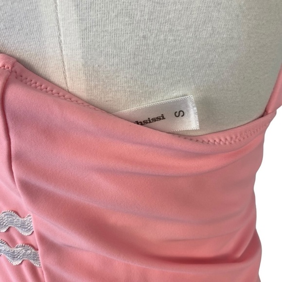 nwt Beachsissi Pink Strappy Cross Back Tankini Top - Picture 6 of 8